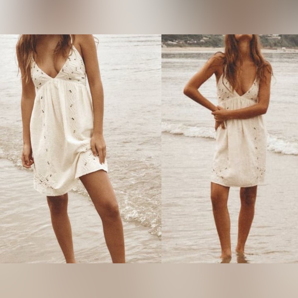 Zara Mini Dress with Studs Sleeveless V-Neck Braided Straps. - Picture 2 of 7